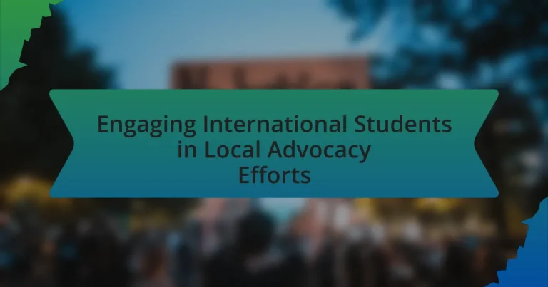 Engaging International Students in Local Advocacy Efforts