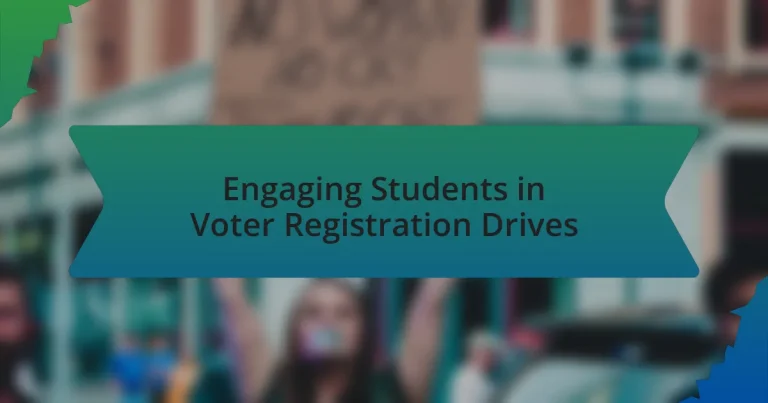 Engaging Students in Voter Registration Drives