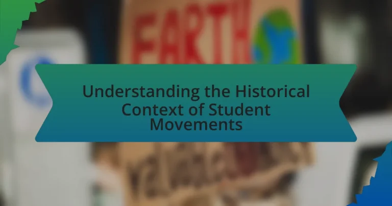 Understanding the Historical Context of Student Movements