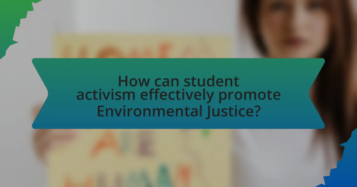 How can student activism effectively promote Environmental Justice?