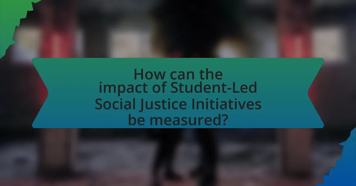How can the impact of Student-Led Social Justice Initiatives be measured?