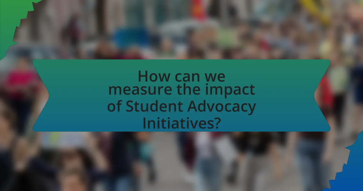 How can we measure the impact of Student Advocacy Initiatives?