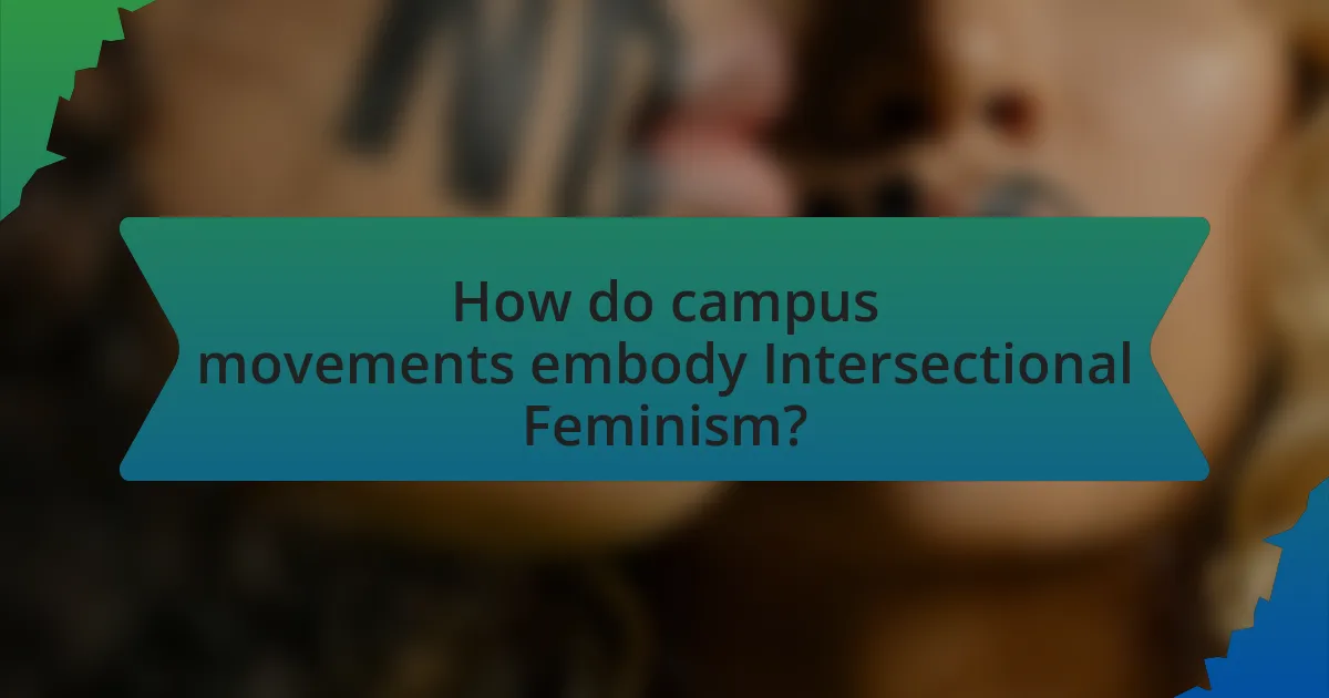 How do campus movements embody Intersectional Feminism?