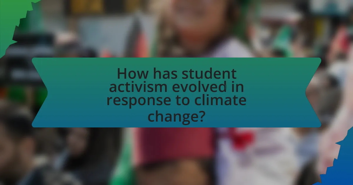 How has student activism evolved in response to climate change?