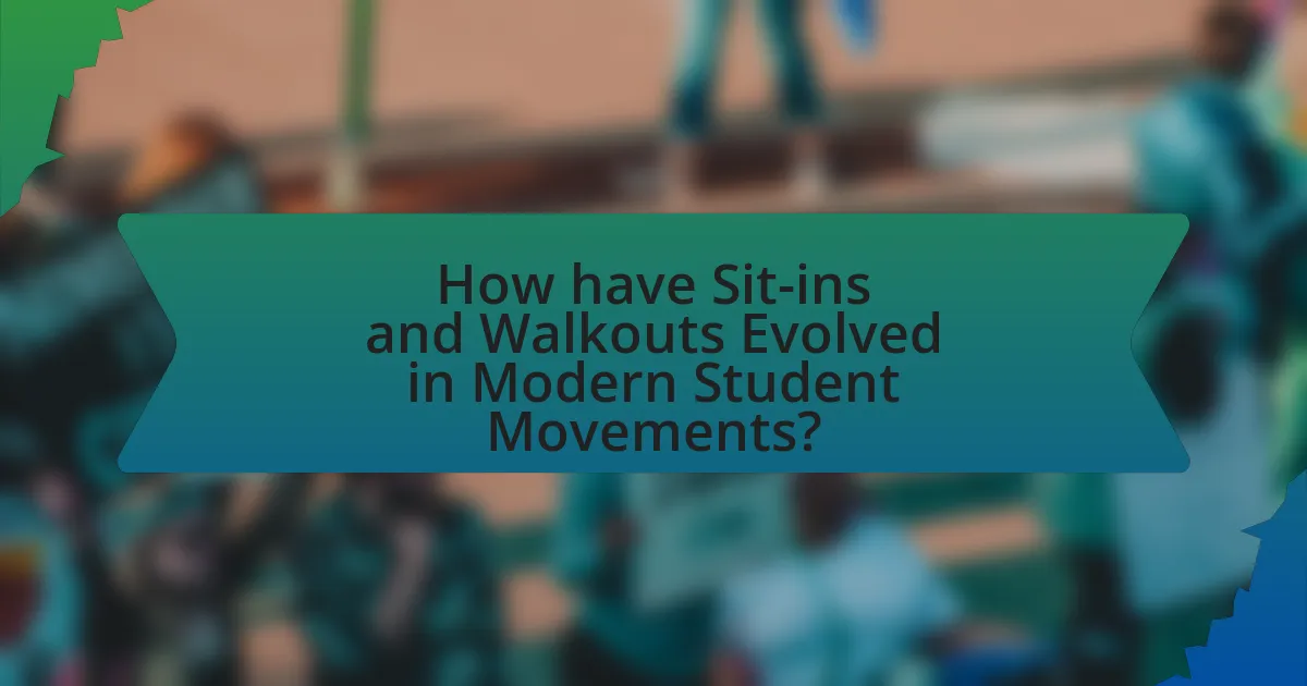 How have Sit-ins and Walkouts Evolved in Modern Student Movements?