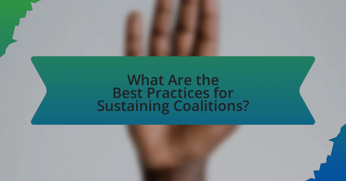 What Are the Best Practices for Sustaining Coalitions?