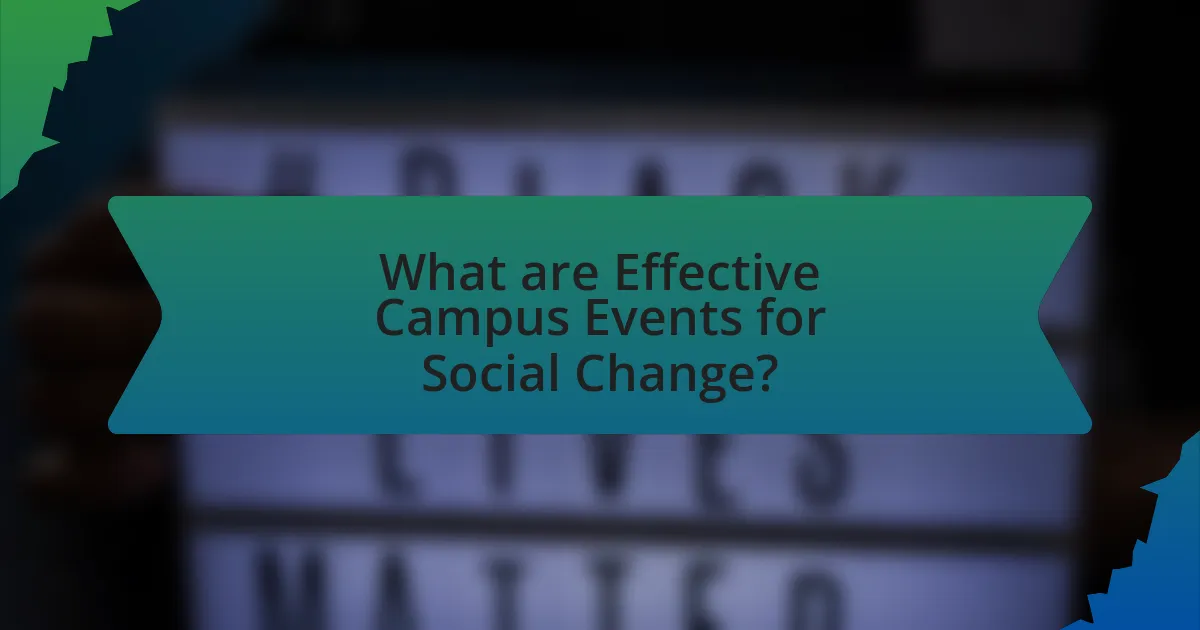 What are Effective Campus Events for Social Change?