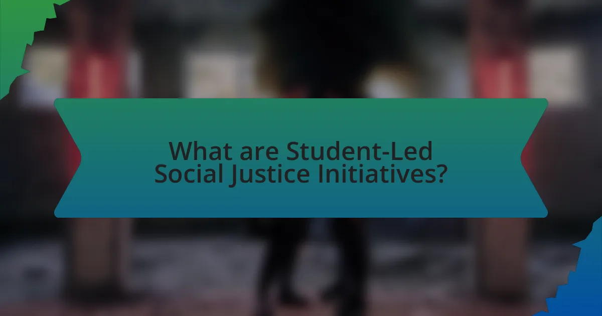 What are Student-Led Social Justice Initiatives?