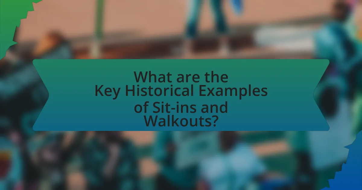 What are the Key Historical Examples of Sit-ins and Walkouts?