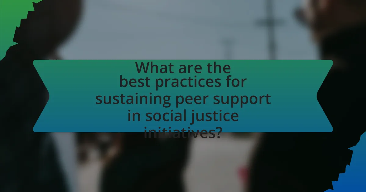 What are the best practices for sustaining peer support in social justice initiatives?