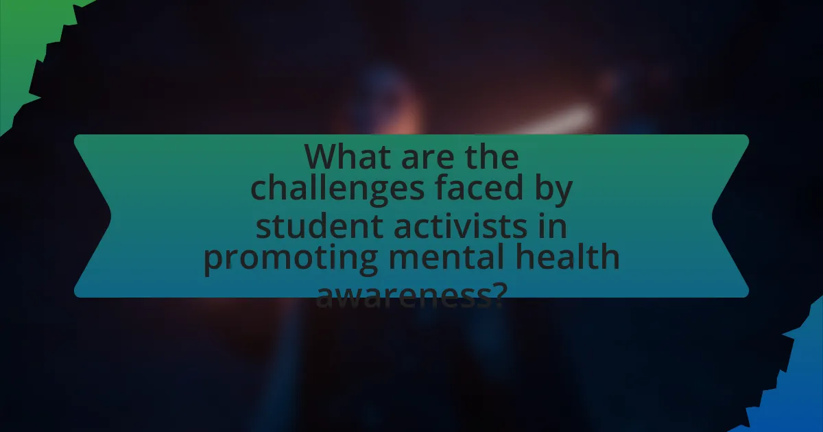 What are the challenges faced by student activists in promoting mental health awareness?
