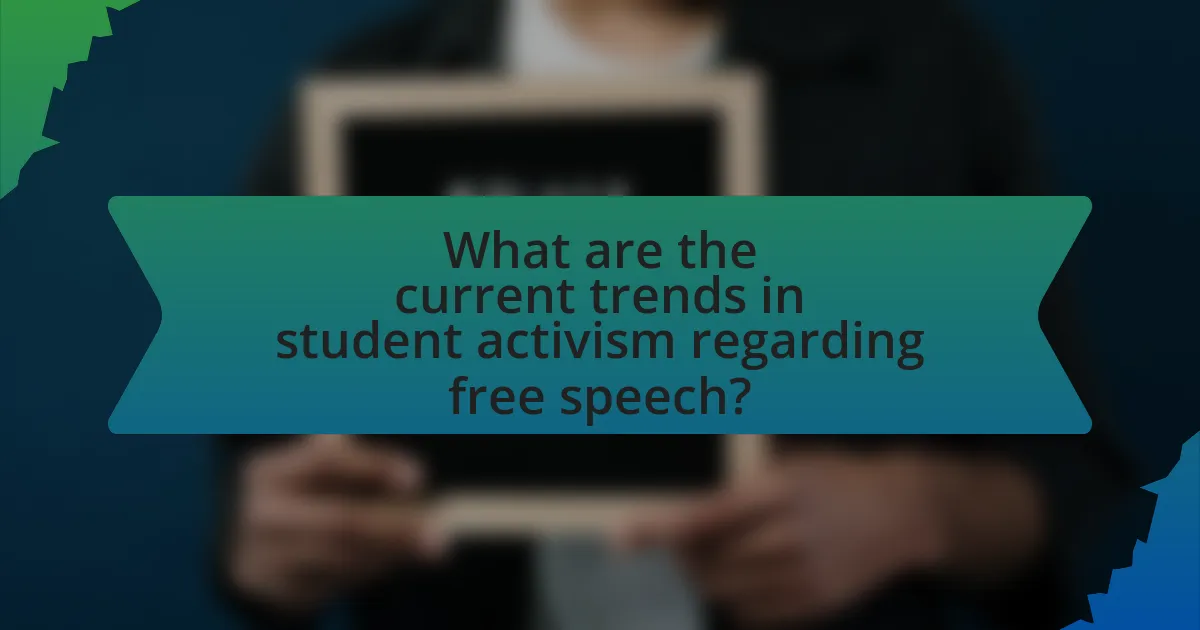 What are the current trends in student activism regarding free speech?