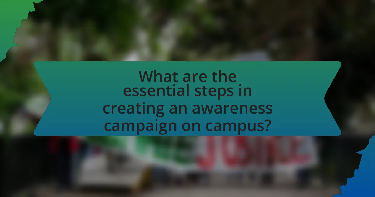 What are the essential steps in creating an awareness campaign on campus?