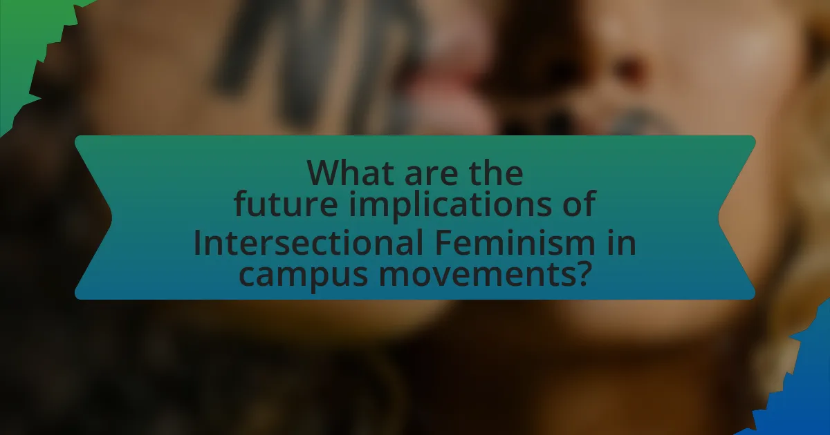 What are the future implications of Intersectional Feminism in campus movements?