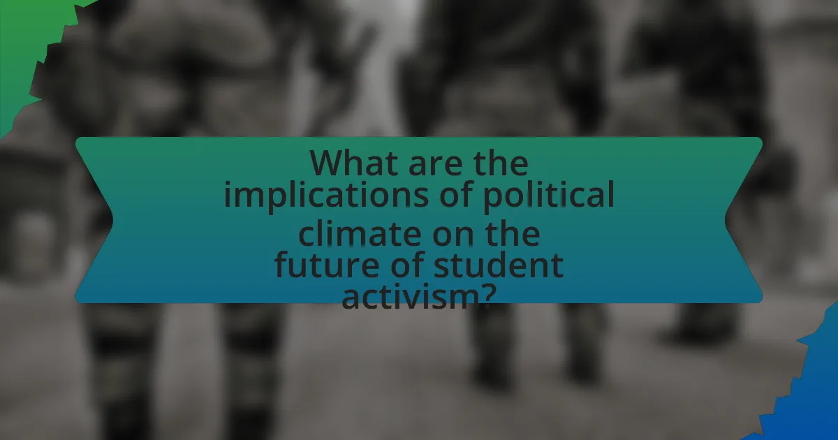 What are the implications of political climate on the future of student activism?