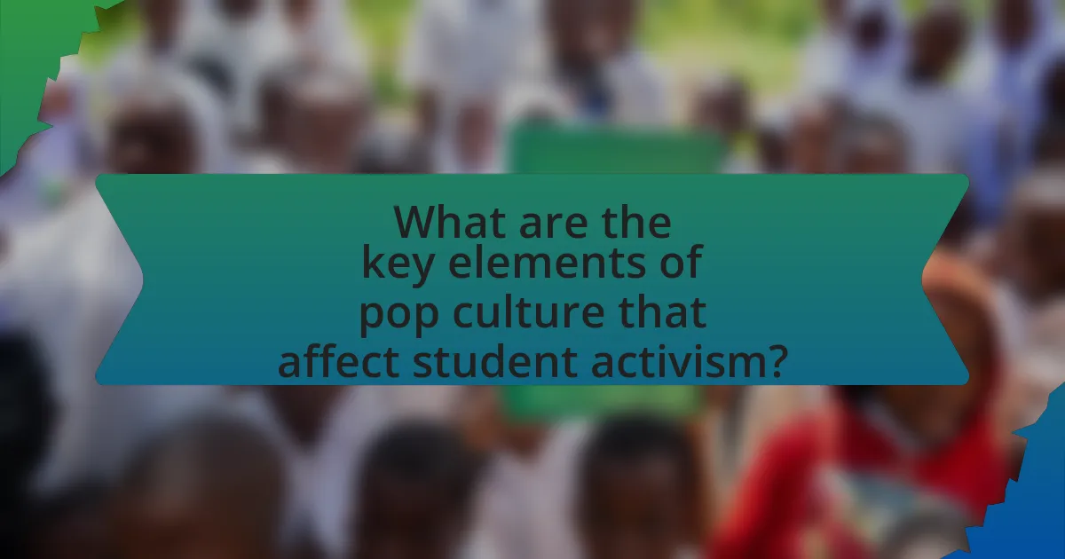 What are the key elements of pop culture that affect student activism?