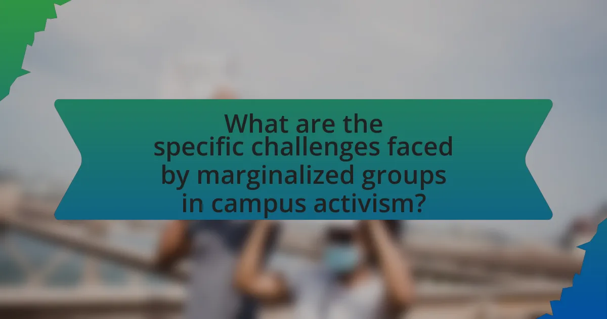 What are the specific challenges faced by marginalized groups in campus activism?
