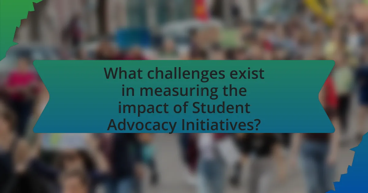 What challenges exist in measuring the impact of Student Advocacy Initiatives?