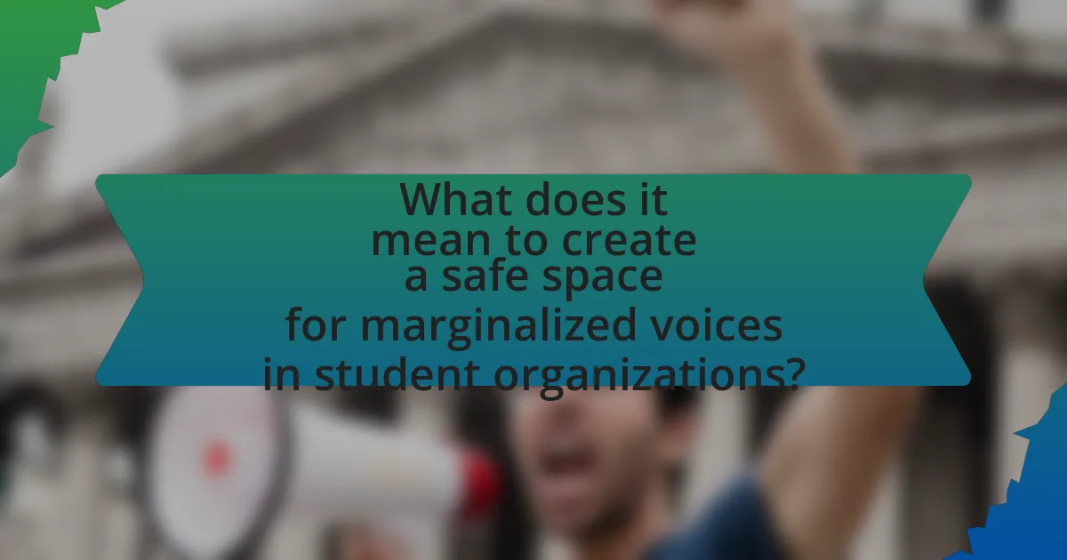 What does it mean to create a safe space for marginalized voices in student organizations?