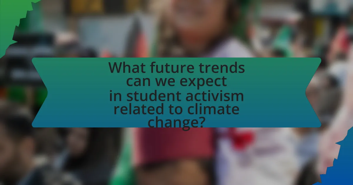 What future trends can we expect in student activism related to climate change?