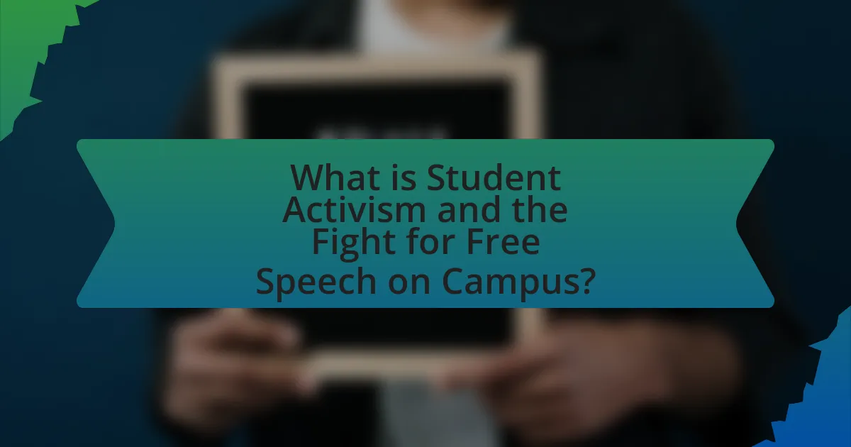 What is Student Activism and the Fight for Free Speech on Campus?