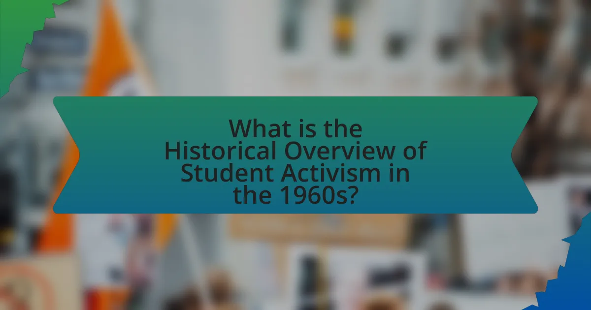 What is the Historical Overview of Student Activism in the 1960s?