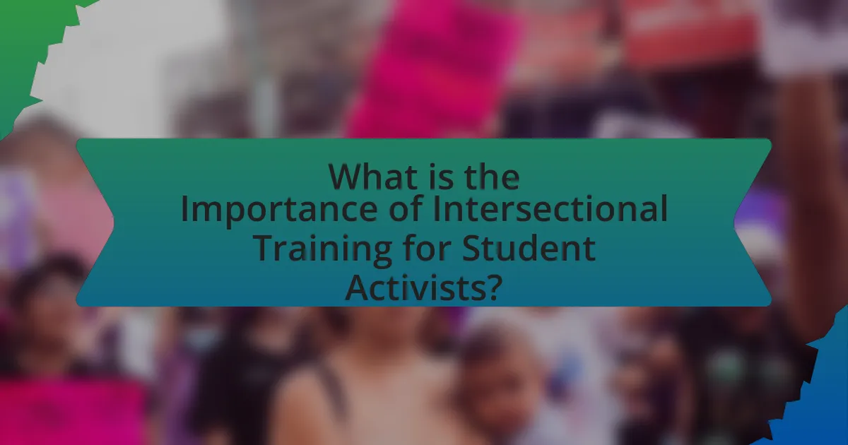 What is the Importance of Intersectional Training for Student Activists?