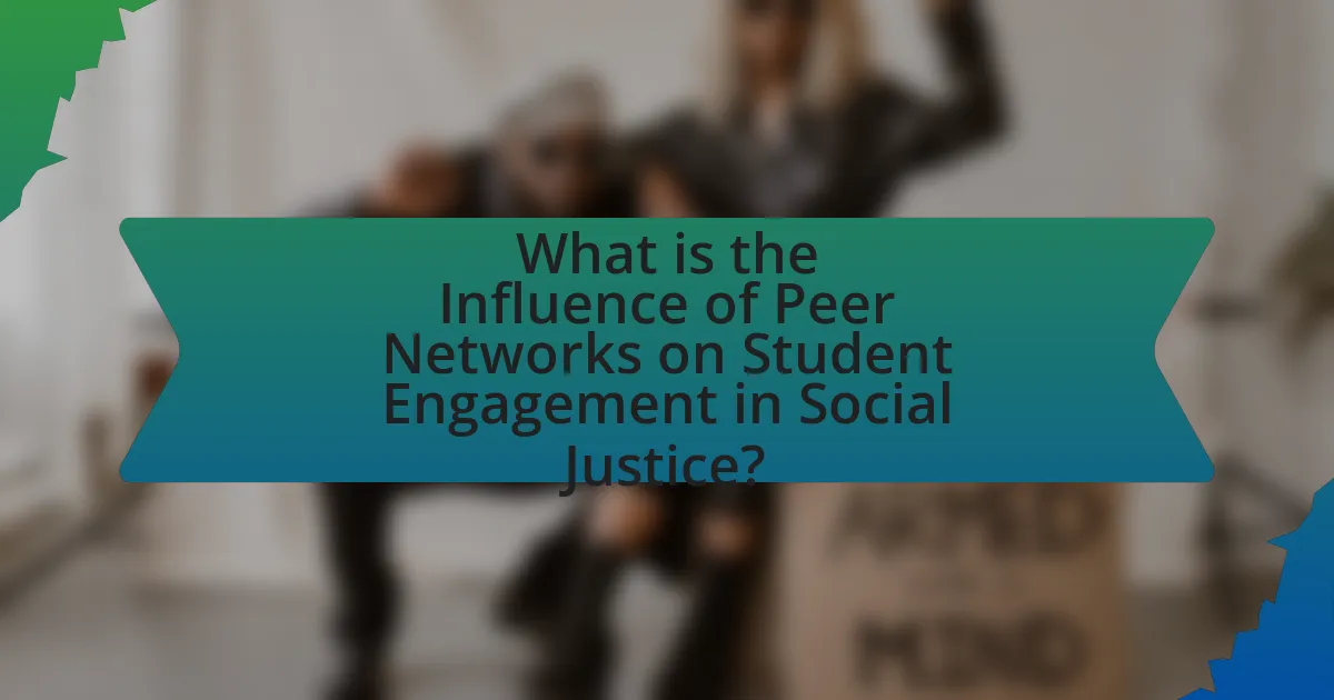 What is the Influence of Peer Networks on Student Engagement in Social Justice?