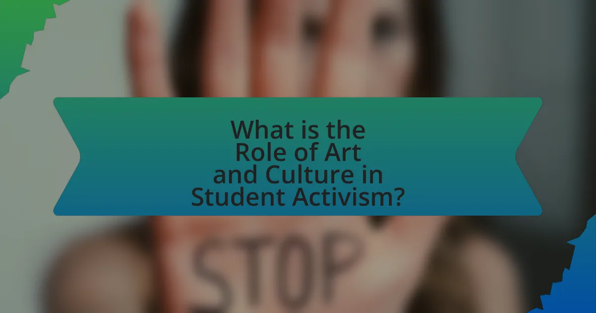 What is the Role of Art and Culture in Student Activism?