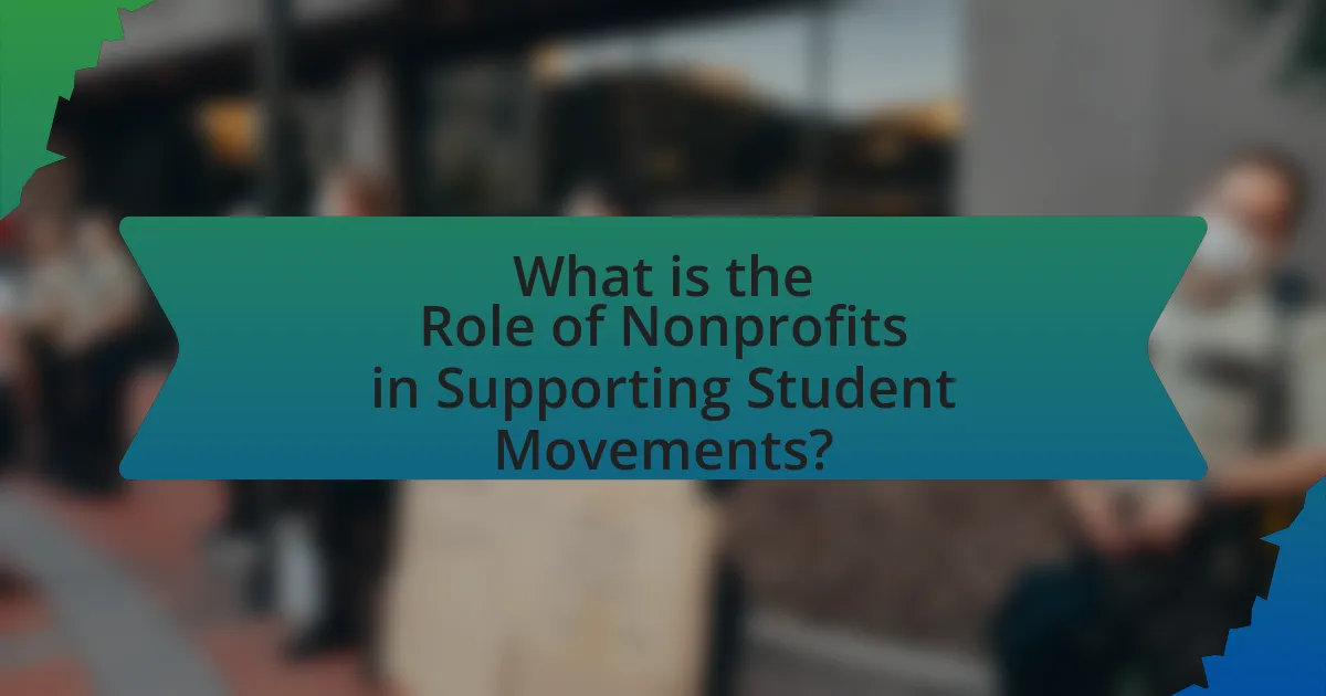 What is the Role of Nonprofits in Supporting Student Movements?