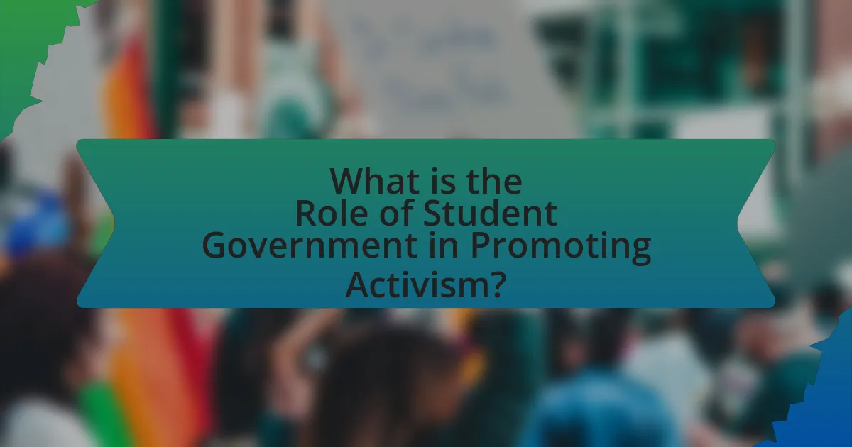 What is the Role of Student Government in Promoting Activism?