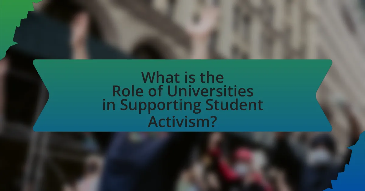 What is the Role of Universities in Supporting Student Activism?