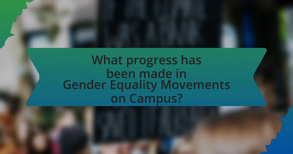What progress has been made in Gender Equality Movements on Campus?