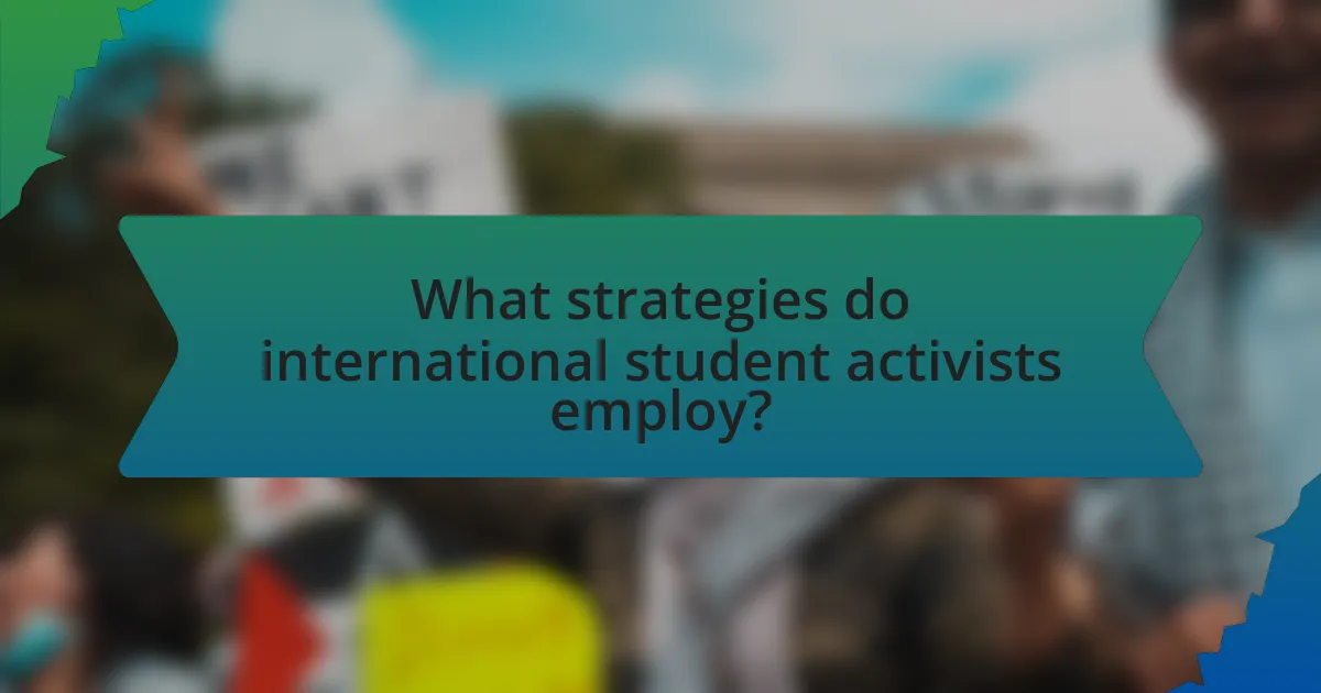 What strategies do international student activists employ?